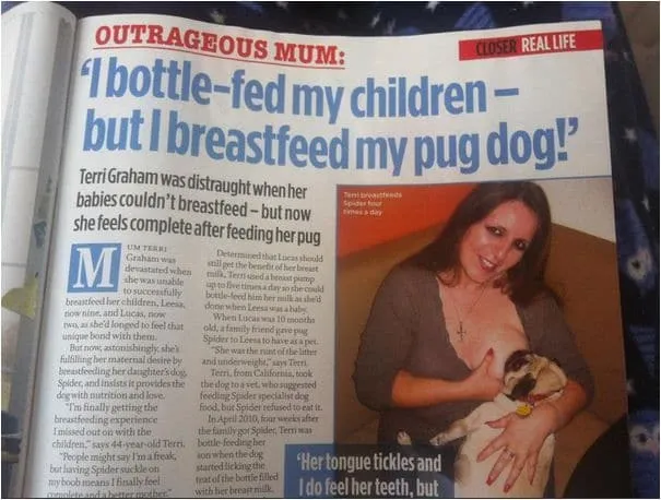 Une femme allaite son chien depuis 2 ans !