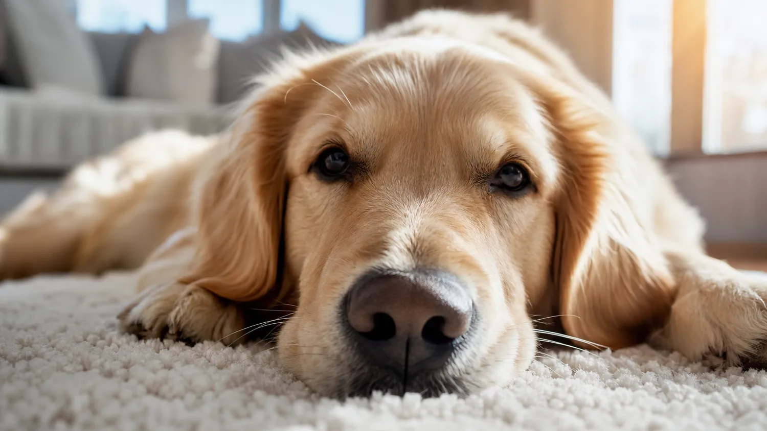 Gros plan sur la truffe d'un chien, sèche et texturée, en pleine lumière naturelle